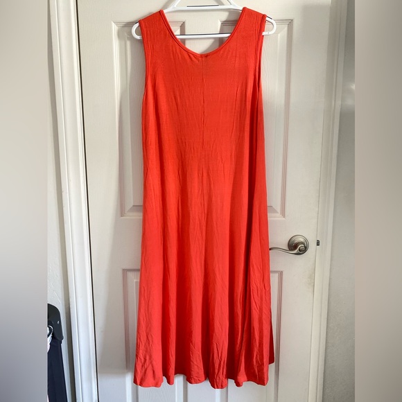 NWT EllumiNation By Nikki Parker Orange Sleeveless Dress - 1X - Picture 4 of 7